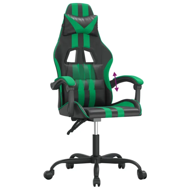 Chaise de jeu Noir et vert Similicuir