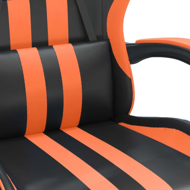Chaise de jeu Noir et orange Similicuir