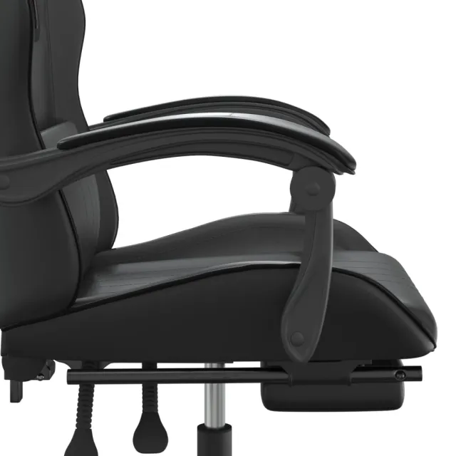 Chaise de jeu avec repose-pied Noir Similicuir