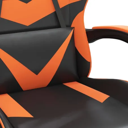 Chaise de jeu Noir et orange Similicuir