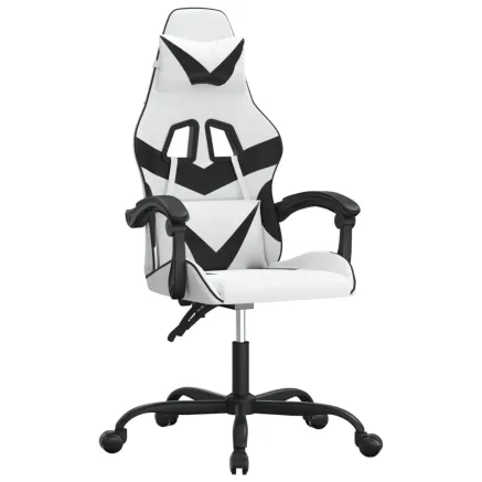 Chaise de jeu Blanc et noir Similicuir 2