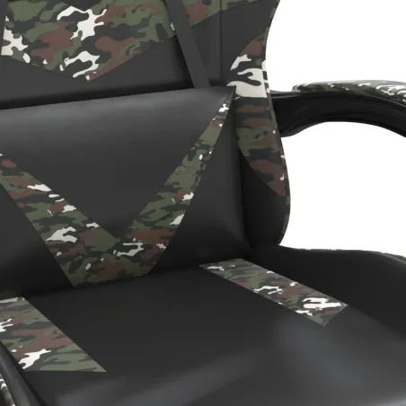 Chaise de jeu Noir et camouflage Similicuir