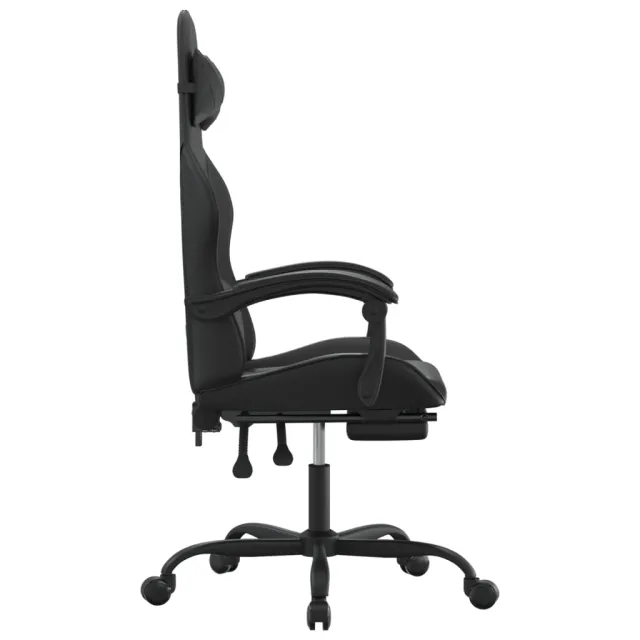 Chaise de jeu avec repose-pied Noir Similicuir