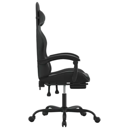 Chaise de jeu avec repose-pied Noir Similicuir