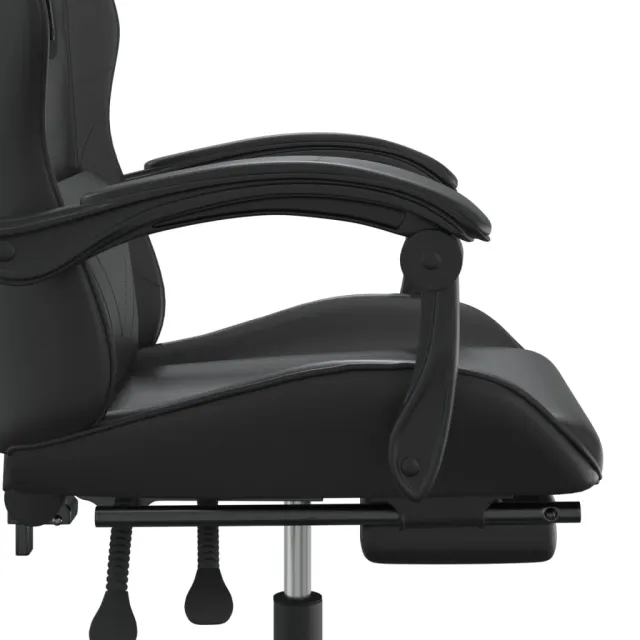 Chaise de jeu avec repose-pied Noir Similicuir