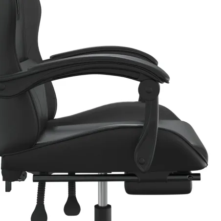 Chaise de jeu avec repose-pied Noir Similicuir
