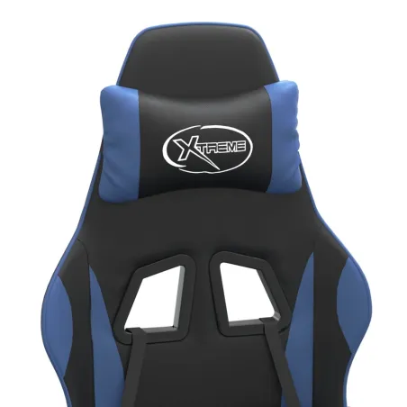 Chaise de jeu Noir et bleu Similicuir