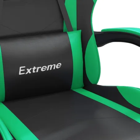 Chaise de jeu Noir et vert Similicuir