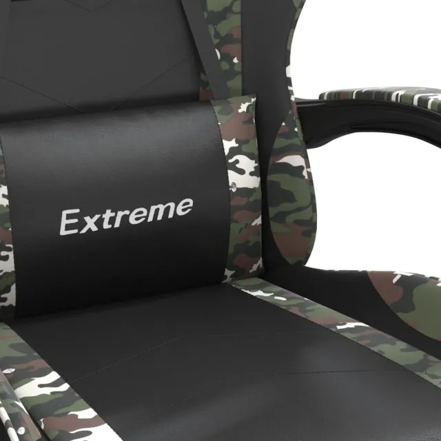Chaise de jeu Noir et camouflage Similicuir
