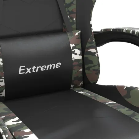 Chaise de jeu Noir et camouflage Similicuir