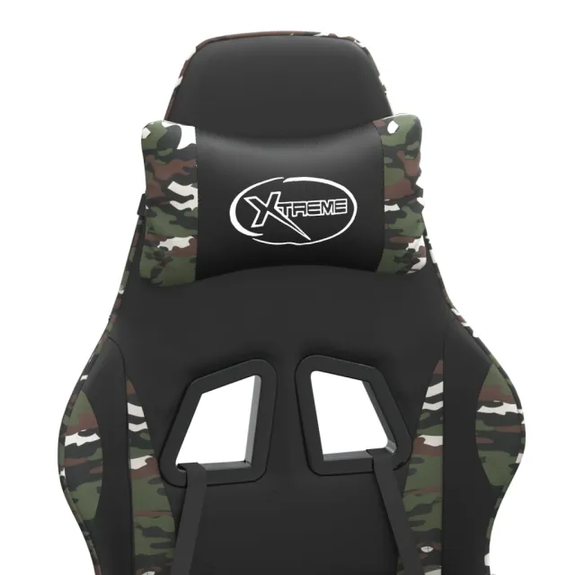 Chaise de jeu Noir et camouflage Similicuir