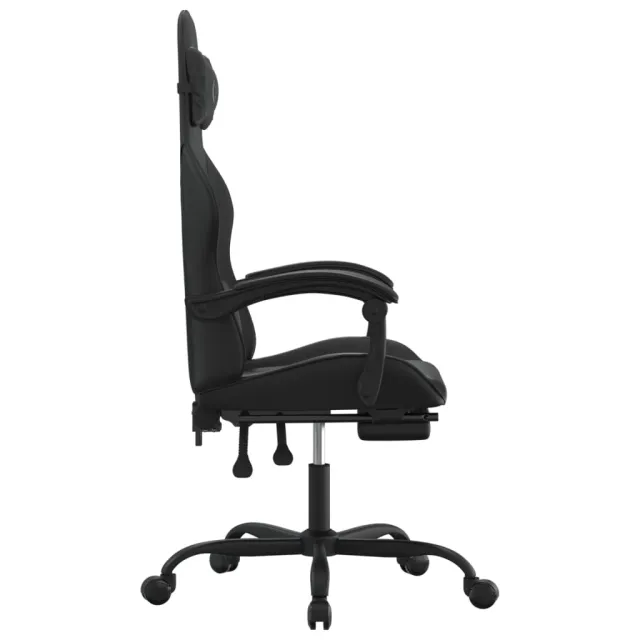Chaise de jeu avec repose-pied Noir Similicuir