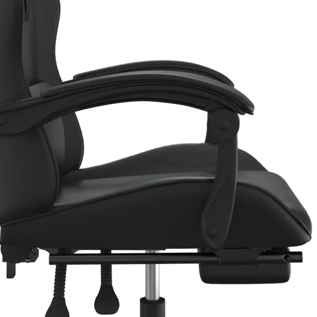 Chaise de jeu avec repose-pied Noir Similicuir
