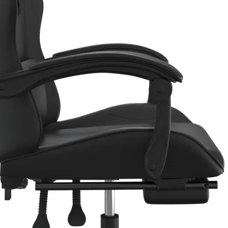 Chaise de jeu avec repose-pied Noir Similicuir