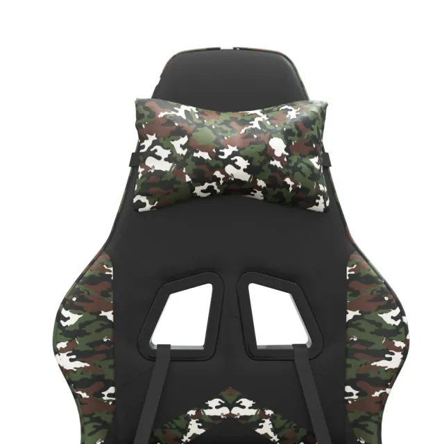 Chaise de jeu avec repose-pied Noir et camouflage Similicuir