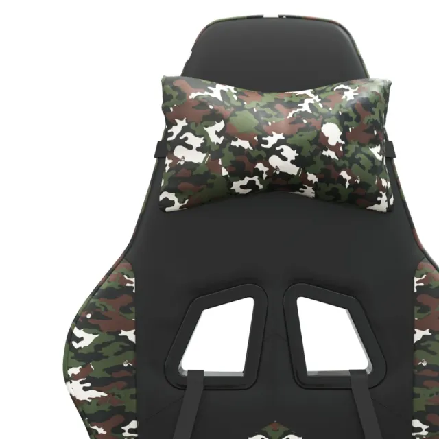 Chaise de jeu avec repose-pied Noir et camouflage Similicuir