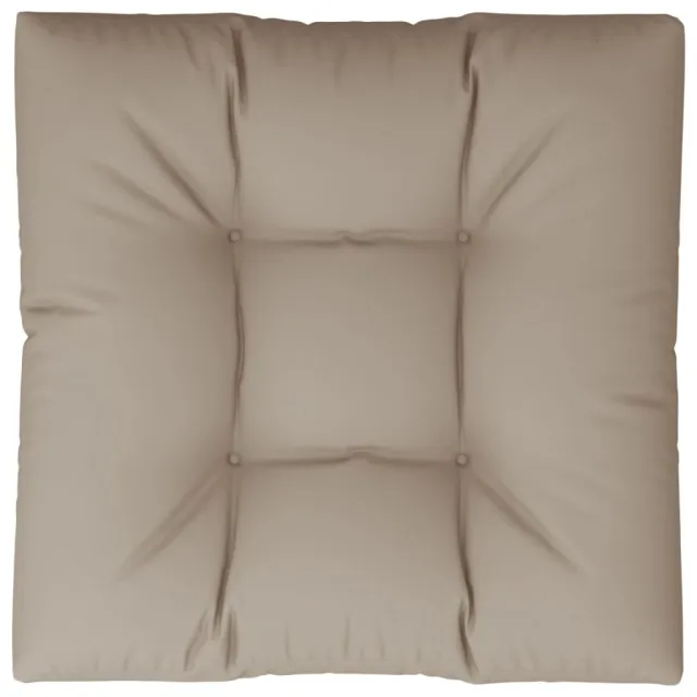 Coussin de palette taupe 70x70x12 cm tissu