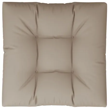 Coussin de palette taupe 70x70x12 cm tissu