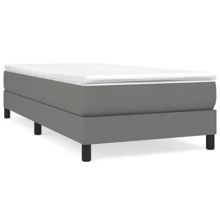 Sommier à lattes de lit avec matelas Gris foncé 80x200 cm Tissu