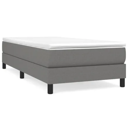 Sommier à lattes de lit avec matelas Gris foncé 100x200cm Tissu 2