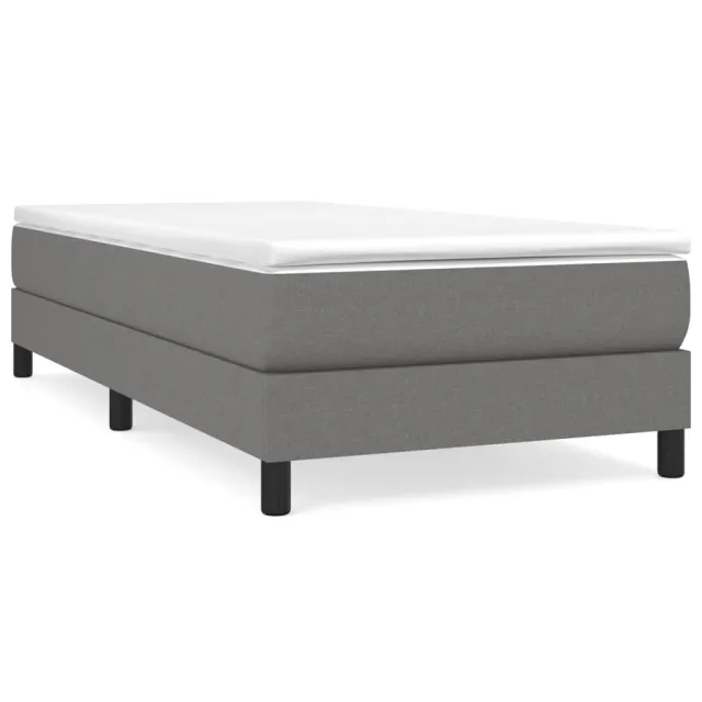 Sommier à lattes de lit avec matelas Gris foncé 100x200cm Tissu