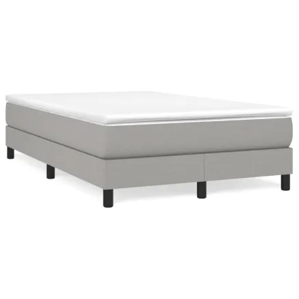 Sommier à lattes de lit avec matelas Gris clair 120x200cm Tissu 2