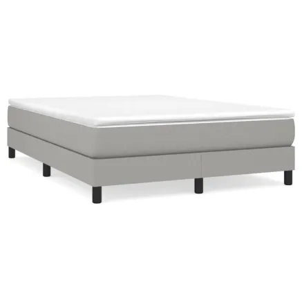 Sommier à lattes de lit avec matelas Gris clair 140x190cm Tissu 2