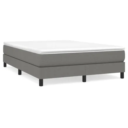 Sommier à lattes de lit avec matelas Gris foncé 140x190cm Tissu 2