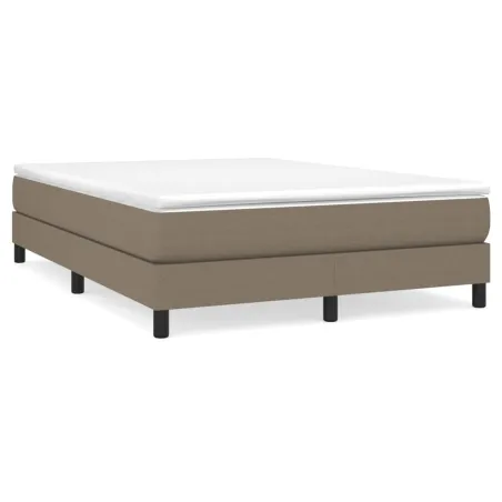 Sommier à lattes de lit avec matelas Taupe 140x190 cm Tissu