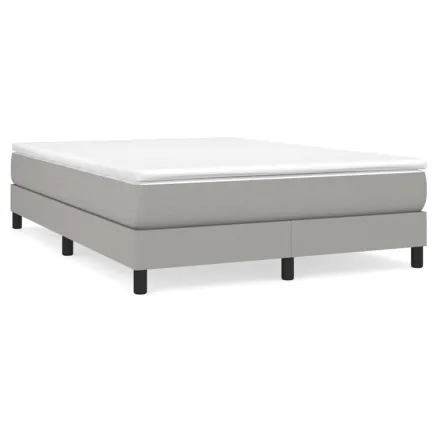 Sommier à lattes de lit avec matelas Gris clair 140x200cm Tissu 2