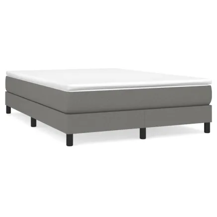 Sommier à lattes de lit avec matelas Gris foncé 140x200cm Tissu 2