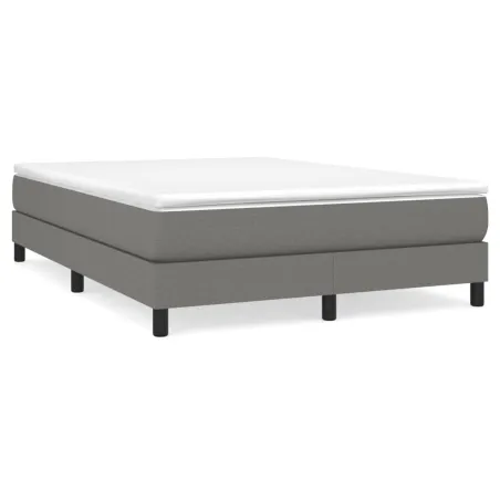 Sommier à lattes de lit avec matelas Gris foncé 140x200cm Tissu