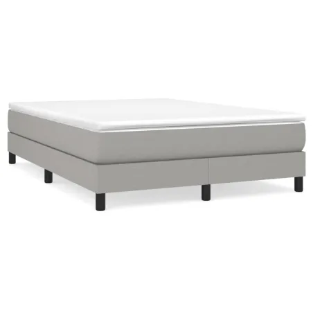 Sommier à lattes de lit avec matelas Gris clair 160x200cm Tissu