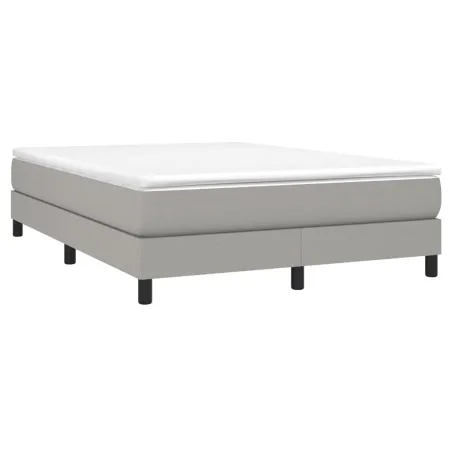 Sommier à lattes de lit avec matelas Gris clair 160x200cm Tissu