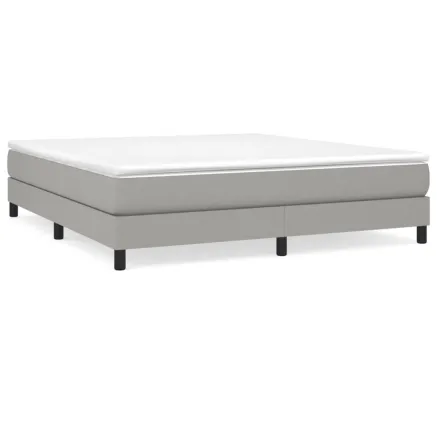 Sommier à lattes de lit avec matelas Gris clair 180x200cm Tissu 2