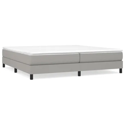 Sommier à lattes de lit avec matelas Gris clair 200x200cm Tissu 2