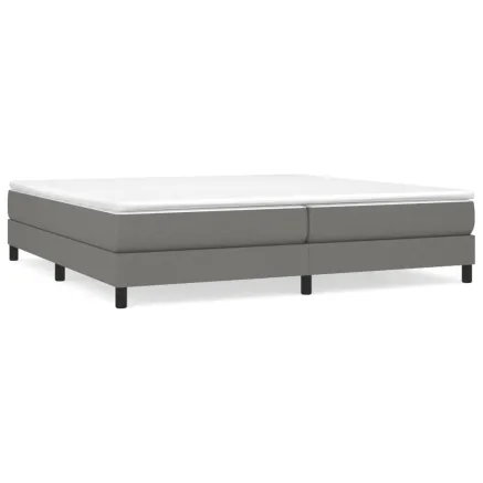 Sommier à lattes de lit avec matelas Gris foncé 200x200cm Tissu 2
