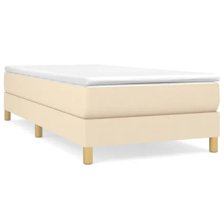 Sommier à lattes de lit avec matelas Crème 80x200 cm Tissu 2