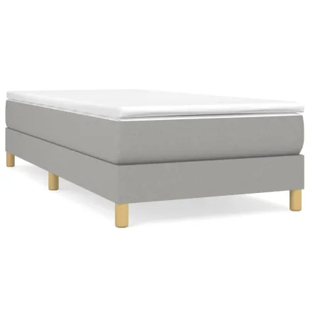Sommier à lattes de lit avec matelas Gris clair 90x200 cm Tissu 2