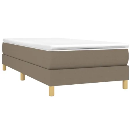 Sommier à lattes de lit avec matelas Taupe 90x200 cm Tissu