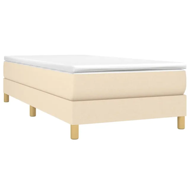 Sommier à lattes de lit avec matelas Crème 90x200 cm Tissu