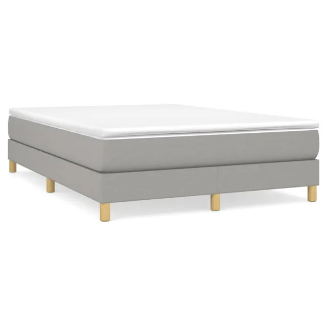 Sommier à lattes de lit avec matelas Gris clair 140x190cm Tissu
