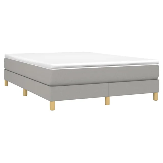 Sommier à lattes de lit avec matelas Gris clair 140x190cm Tissu