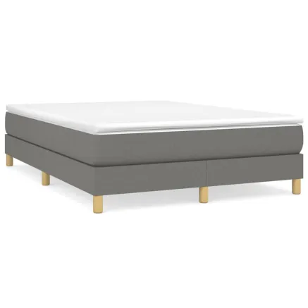 Sommier à lattes de lit avec matelas Gris foncé 140x190cm Tissu 2