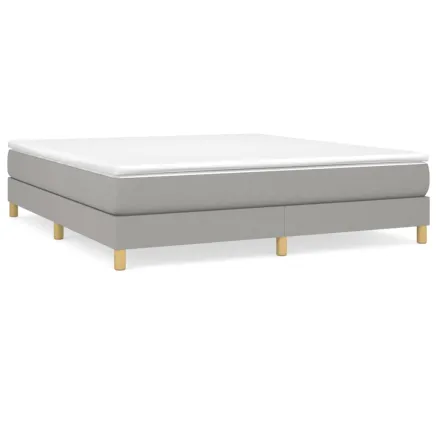 Sommier à lattes de lit avec matelas Gris clair 160x200cm Tissu 2