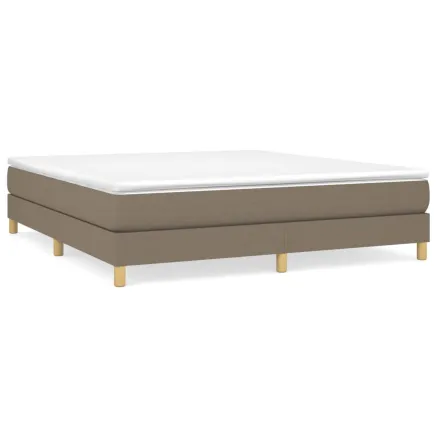 Sommier à lattes de lit avec matelas Taupe 160x200 cm Tissu 2