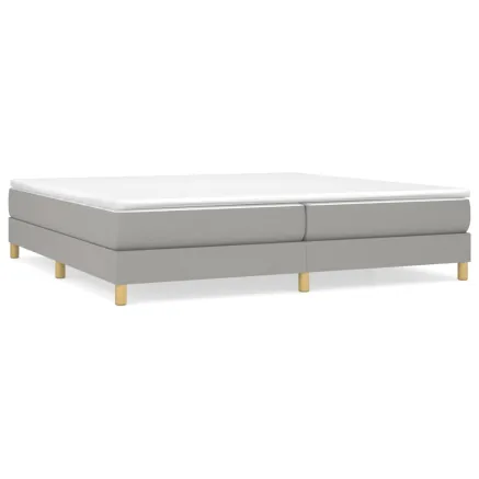 Sommier à lattes de lit avec matelas Gris clair 200x200cm Tissu 2