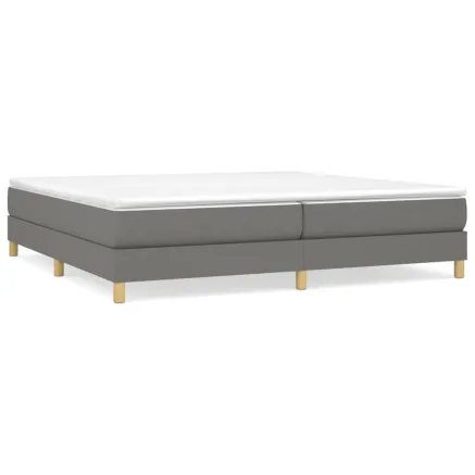 Sommier à lattes de lit avec matelas Gris foncé 200x200cm Tissu 2