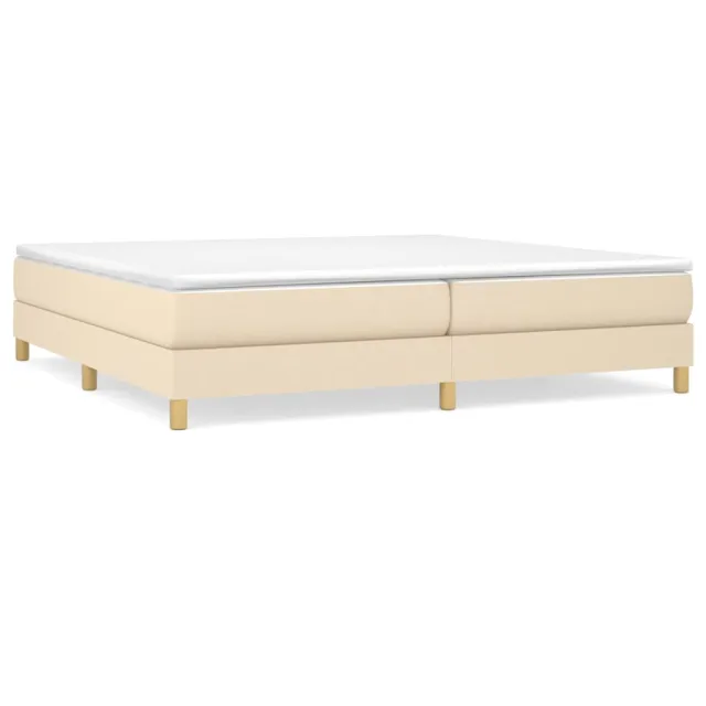 Sommier à lattes de lit avec matelas Crème 200x200 cm Tissu