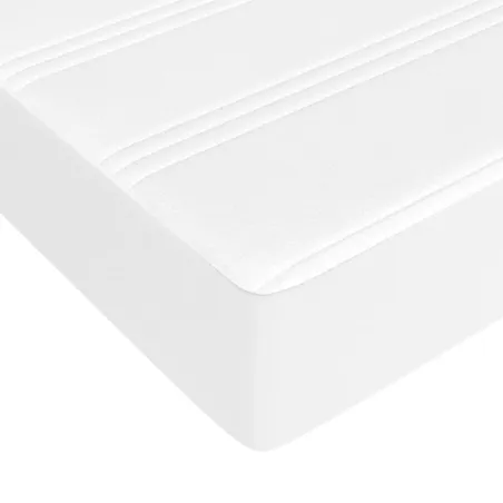 Sommier à lattes de lit avec matelas Blanc 140x190cm Similicuir